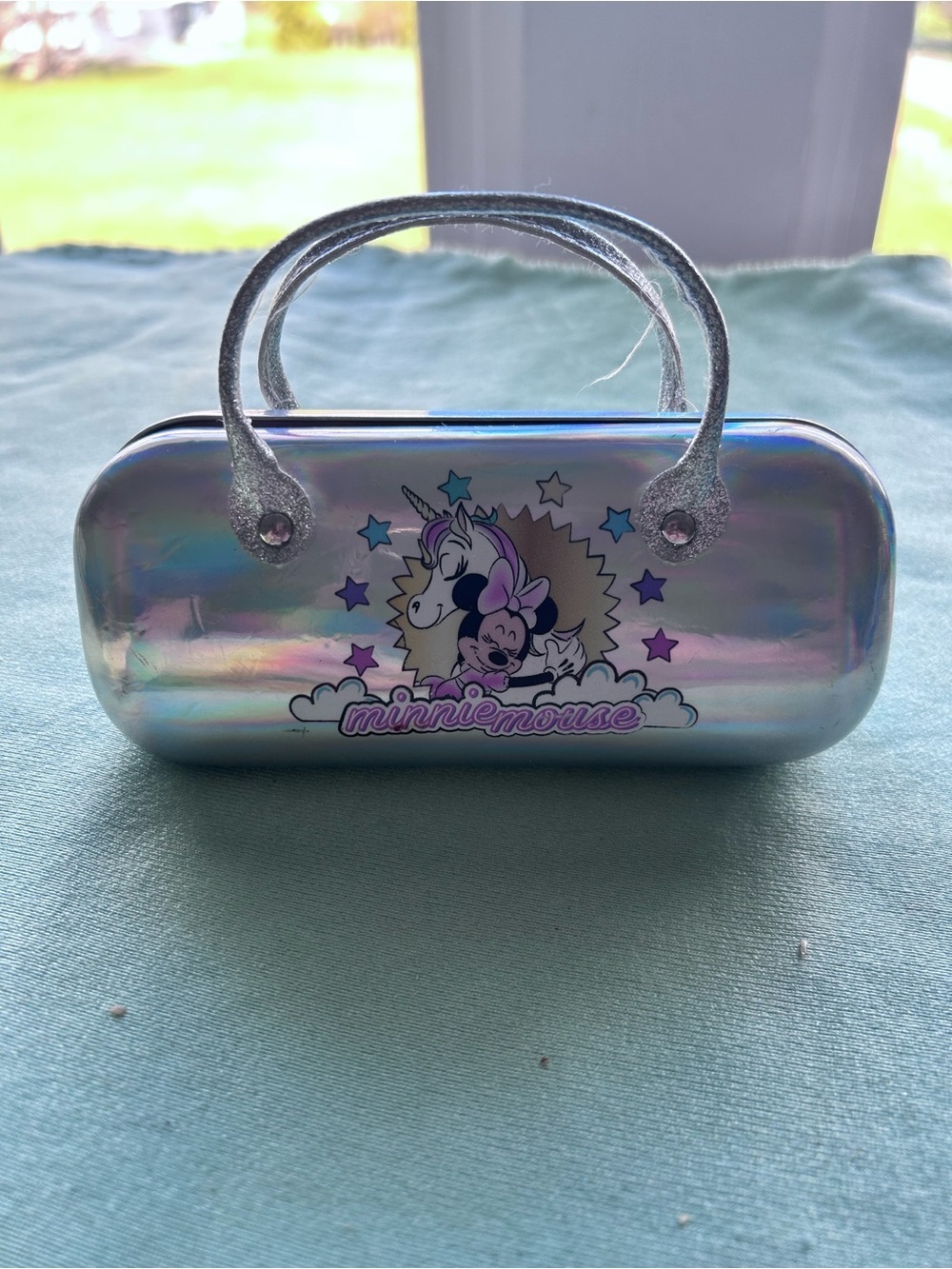 Disney Holographic Minnie Mouse Sunglasses Case - Silver Iridescent